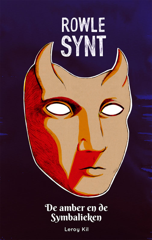 Illustratie voor boekcover Rowle Synt, De amber en de symbolieken